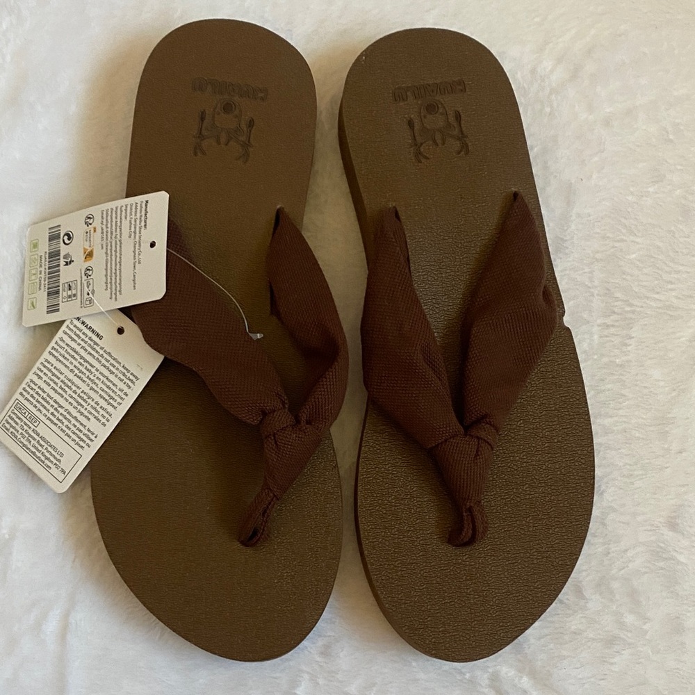 KUAILU Brown Flip Flops